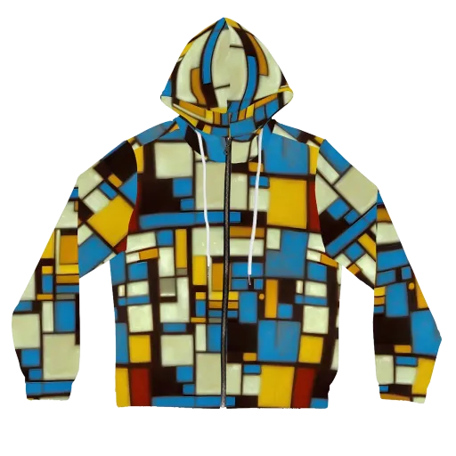 Midnight Grid on a Women's Full-Zip Hoodie