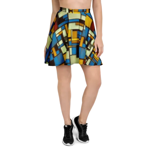 Midnight Grid on a Skater Skirt