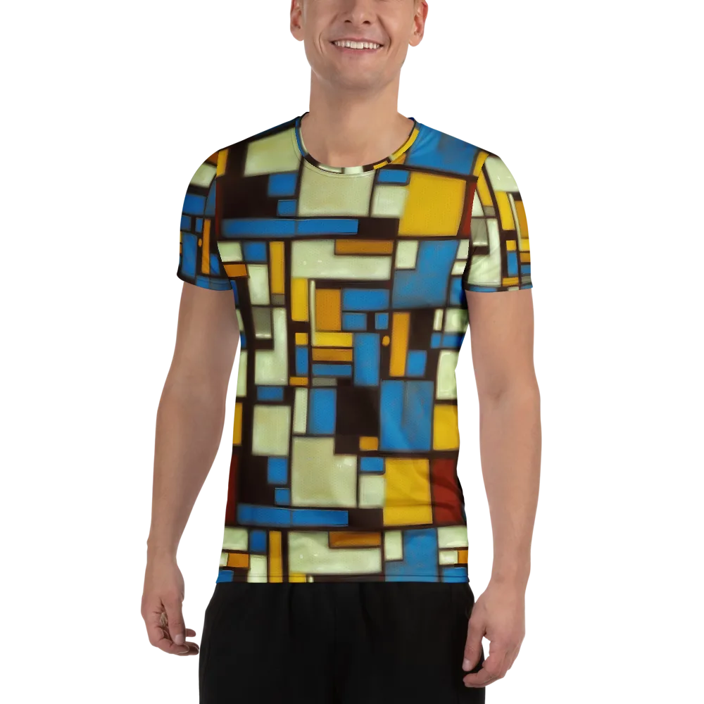 Midnight Grid on Men's Athletic T-Shirt — Front