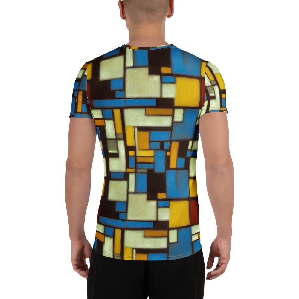 Midnight Grid on Men's Athletic T-Shirt — Back