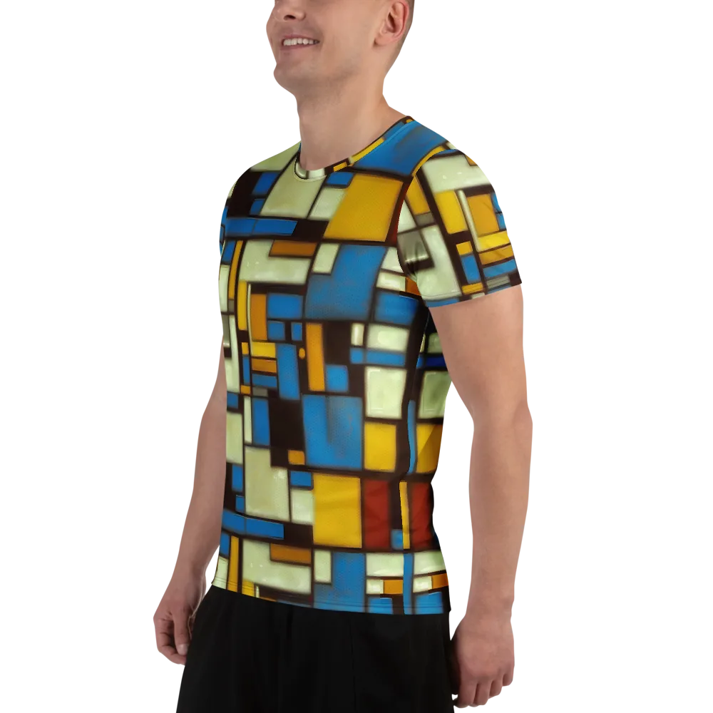 Midnight Grid on Men's Athletic T-Shirt — Left