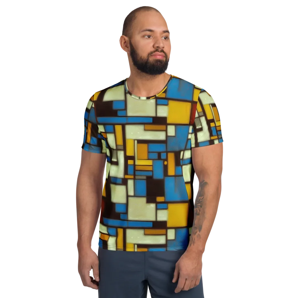 Midnight Grid on Men's Athletic T-Shirt — Front