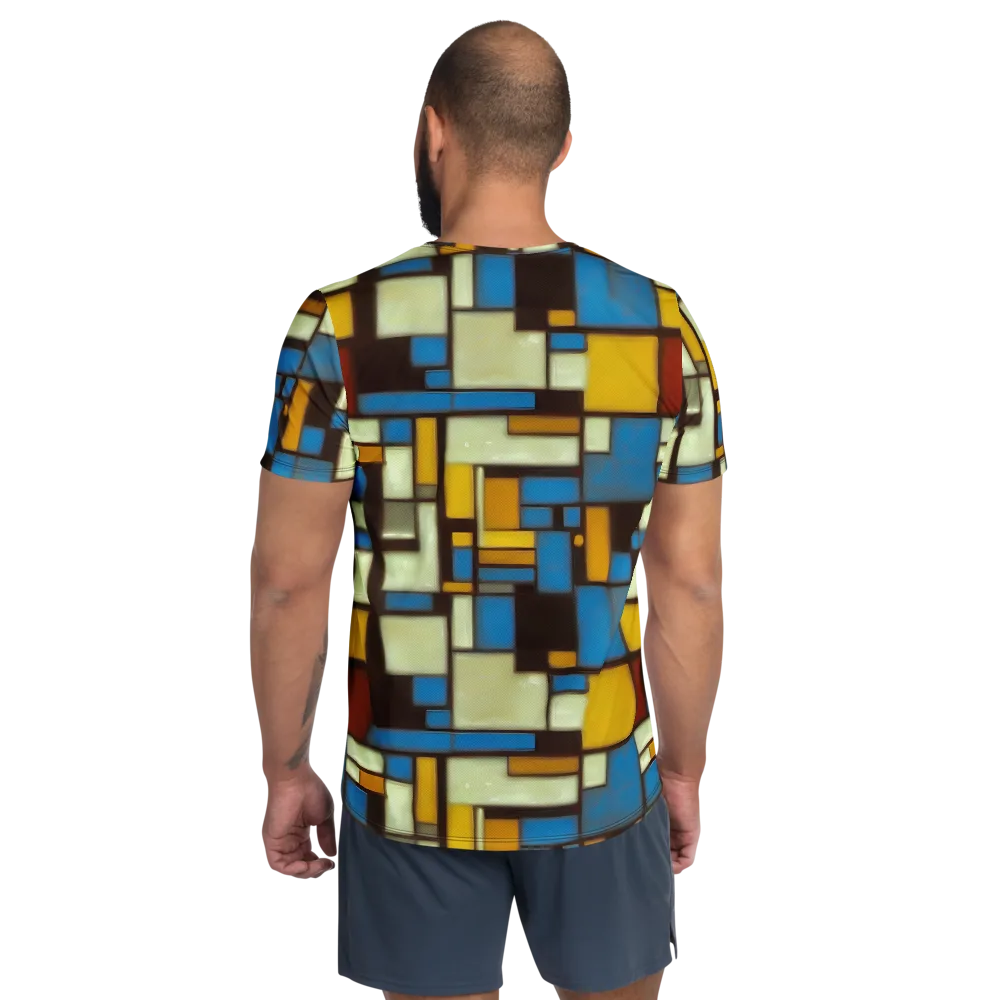 Midnight Grid on Men's Athletic T-Shirt — Back