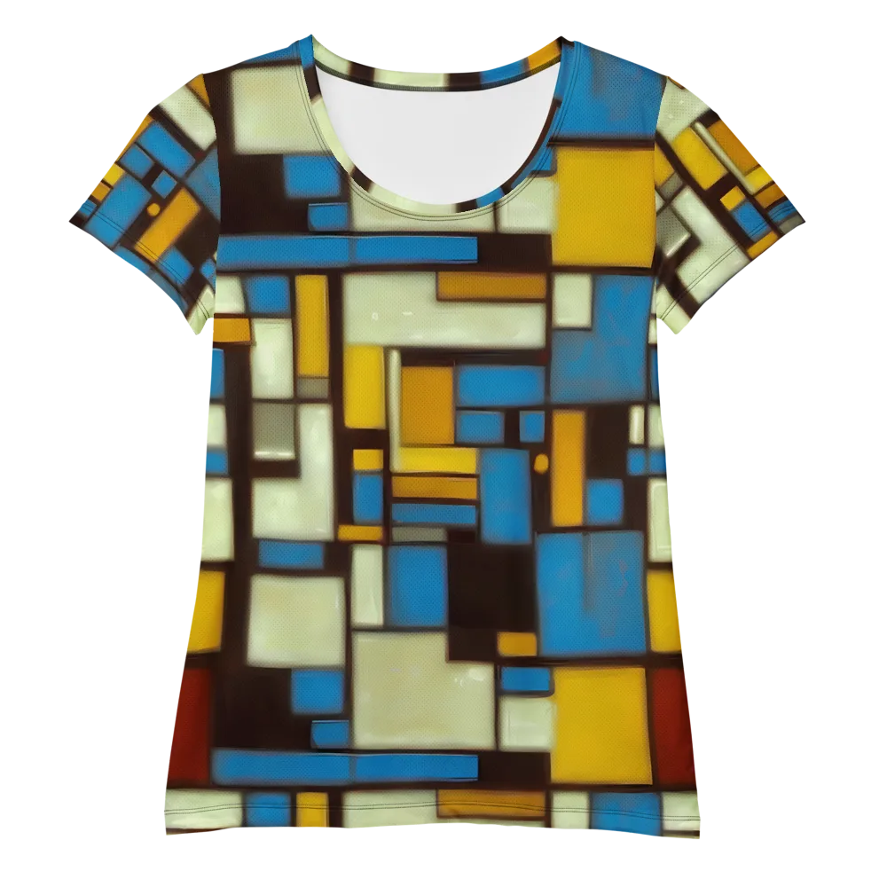 Midnight Grid on Women's Athletic T-Shirt — Front