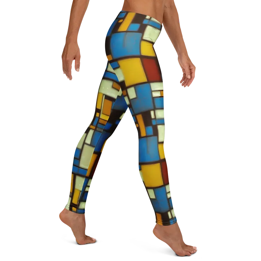 Midnight Grid on Leggings — Right