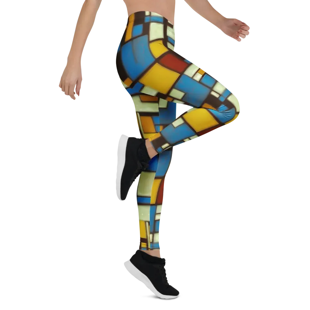 Midnight Grid on Leggings — Right