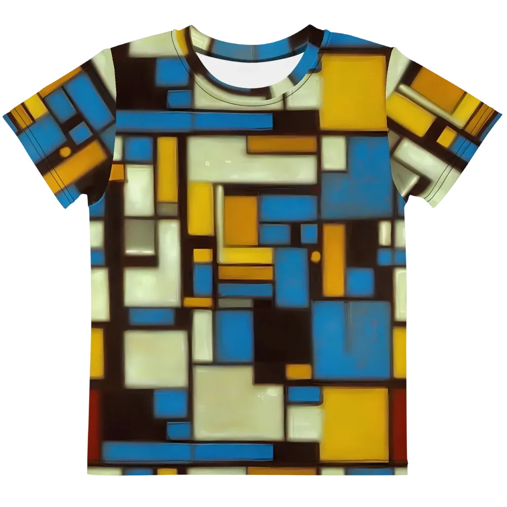 Midnight Grid on Kids Crew Neck T-Shirt — Front
