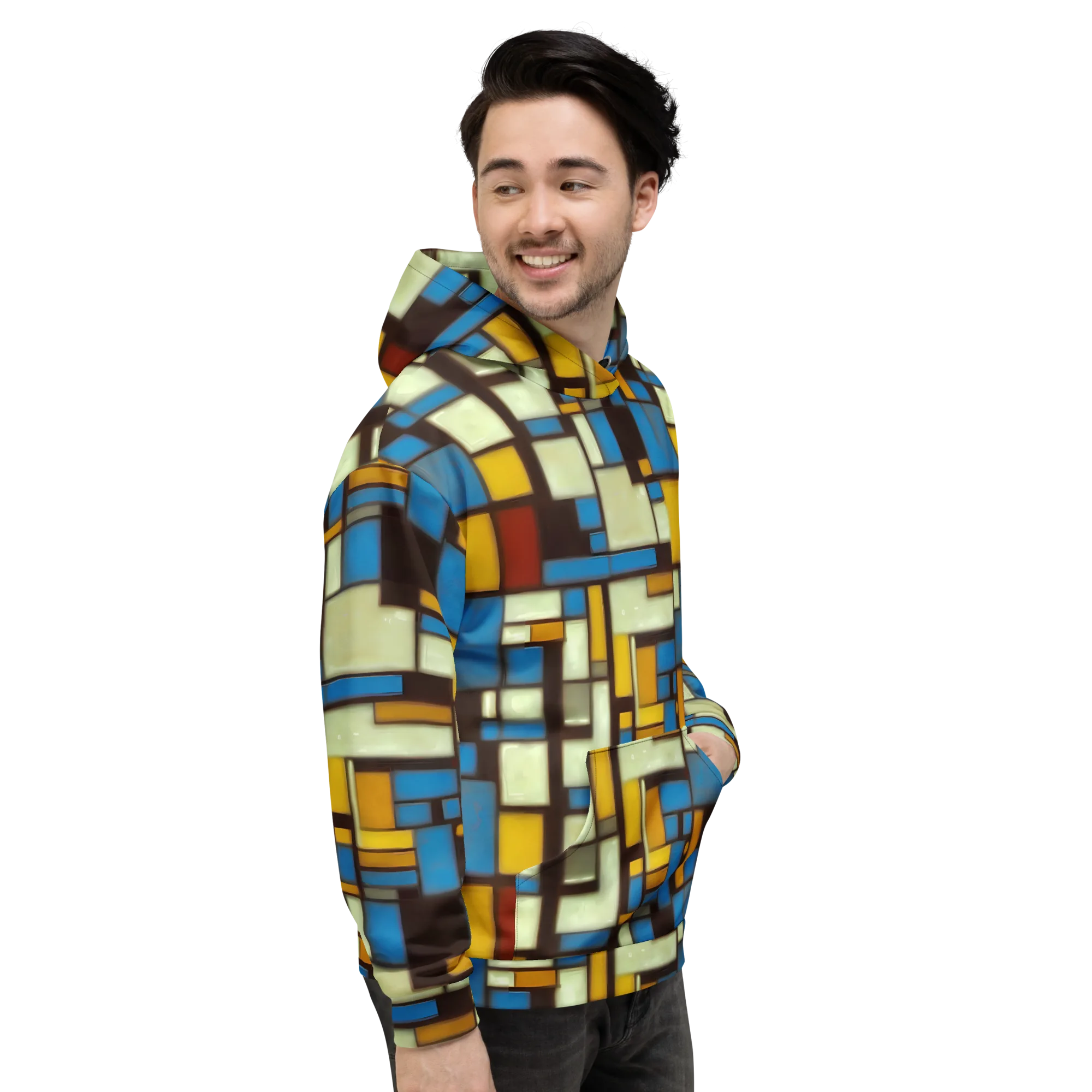 Midnight Grid on Hoodie — Right
