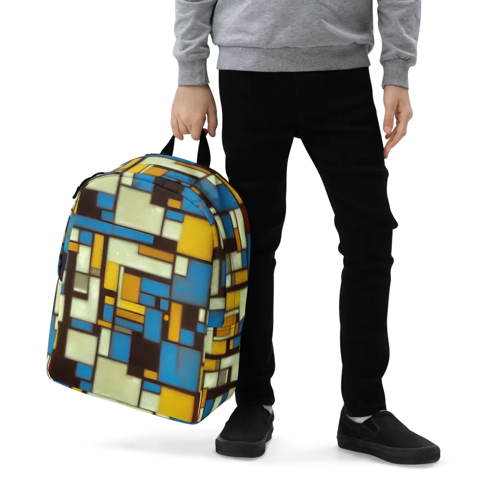 Midnight Grid on Minimalist Backpack — Zoomed-in