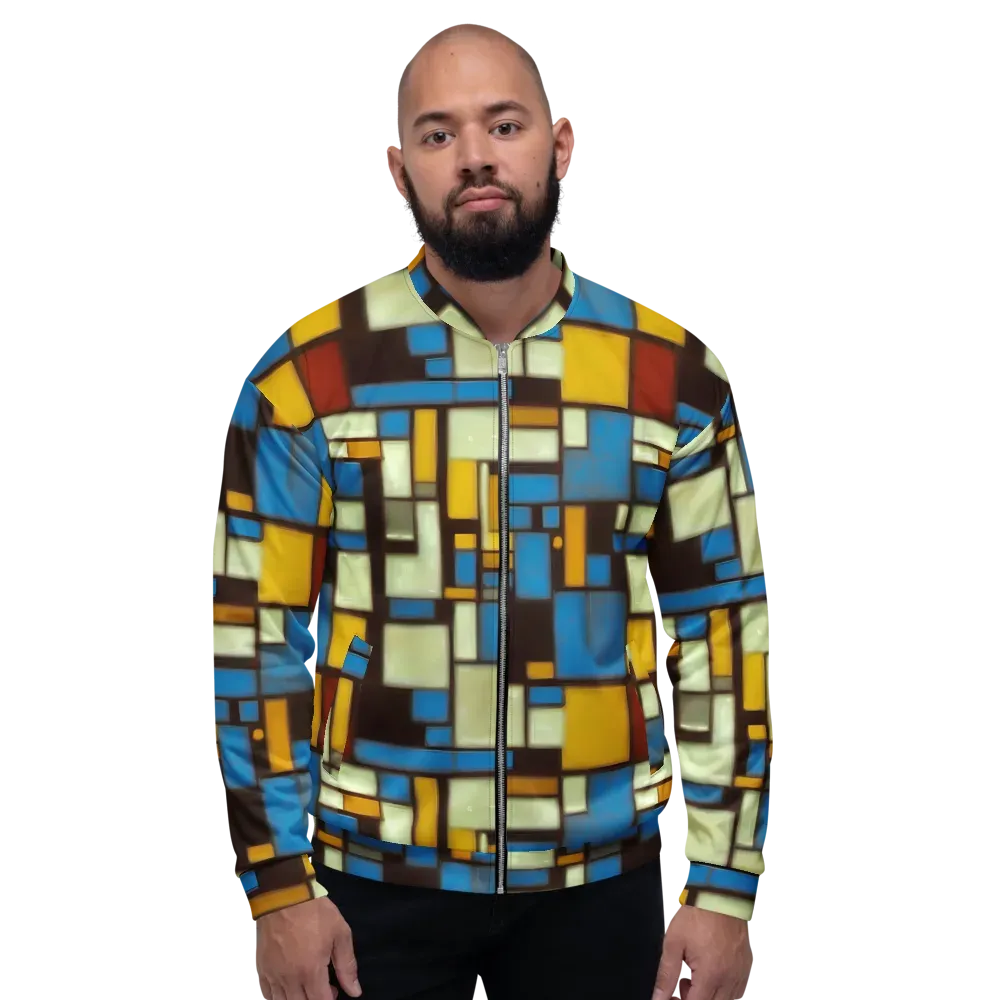 Midnight Grid on Bomber Jacket — Front