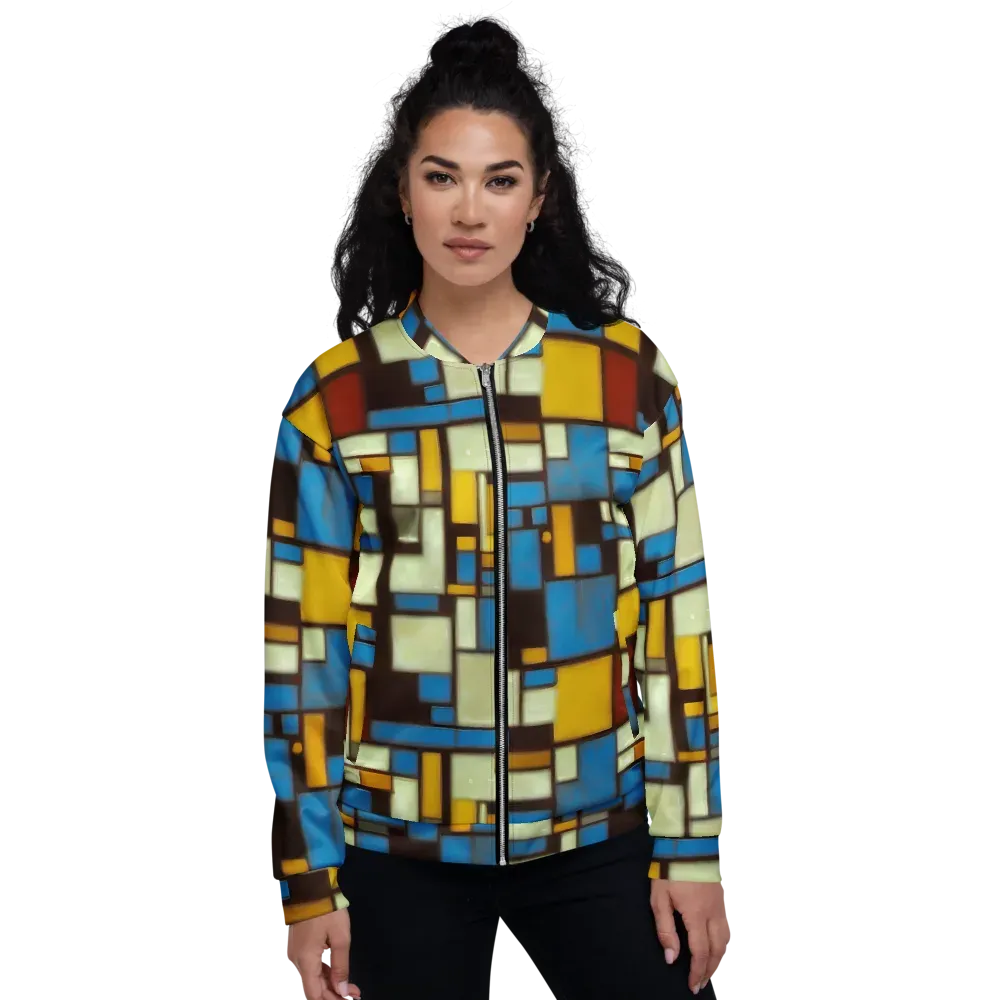 Midnight Grid on Bomber Jacket — Front