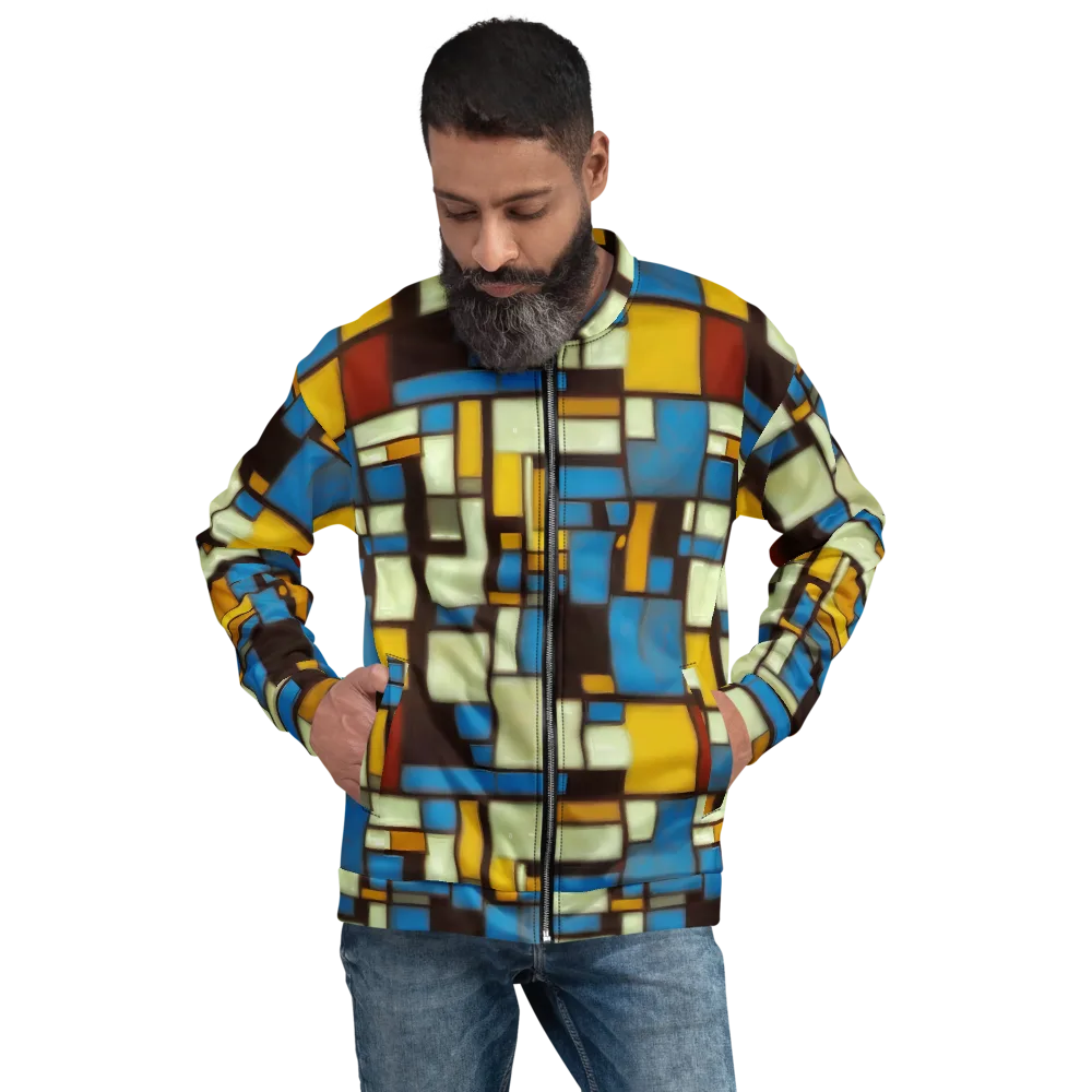 Midnight Grid on Bomber Jacket — Front