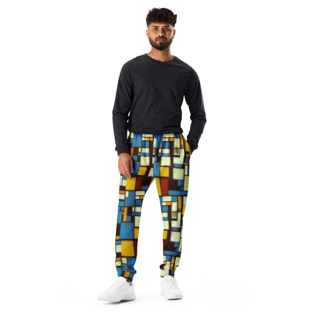 Midnight Grid on Men's Joggers — Front