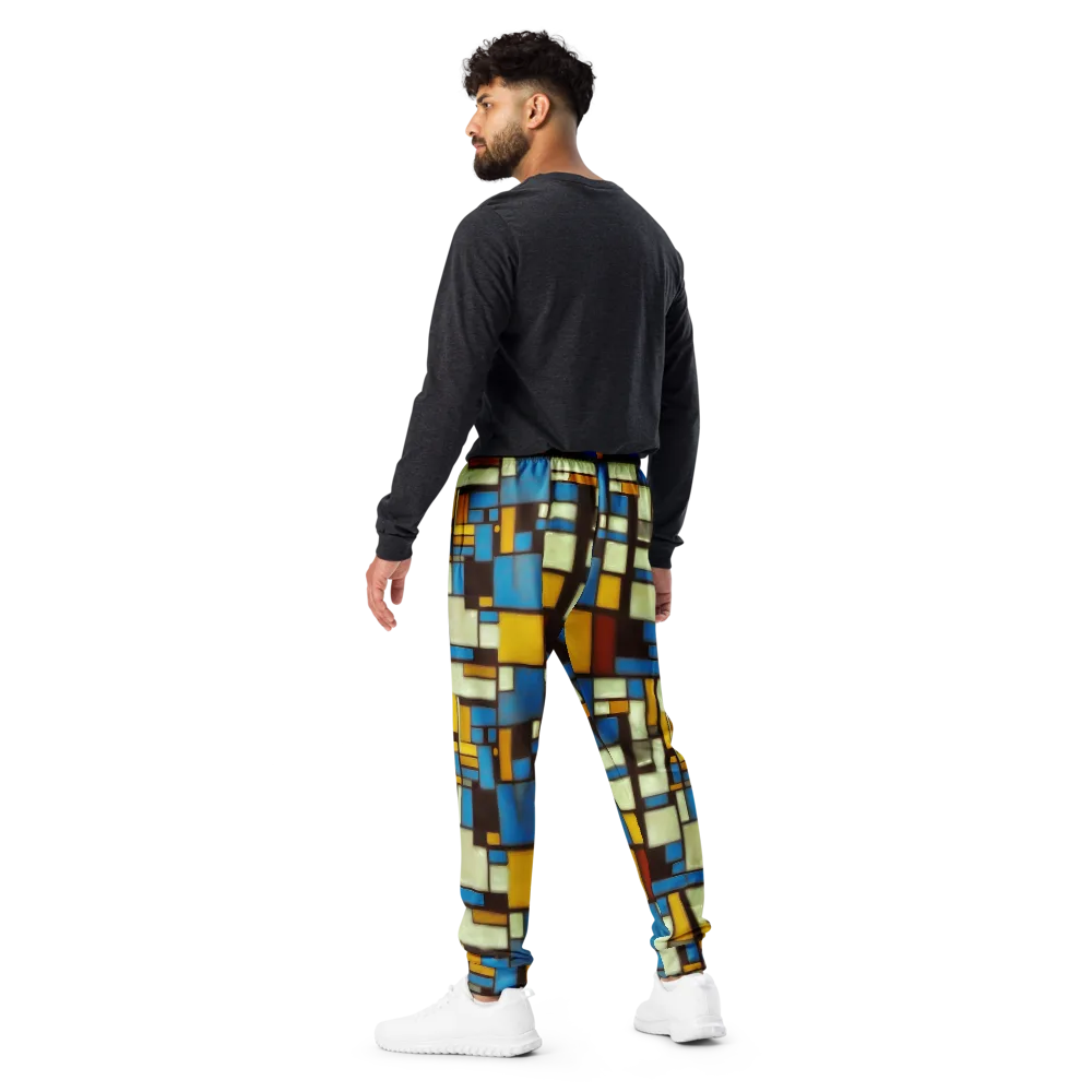 Midnight Grid on Men's Joggers — Back