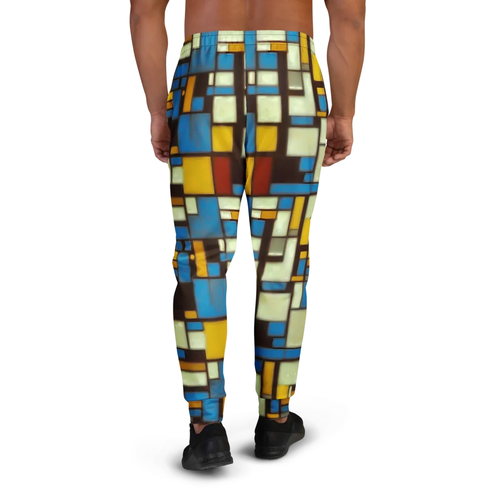 Midnight Grid on Men's Joggers — Back