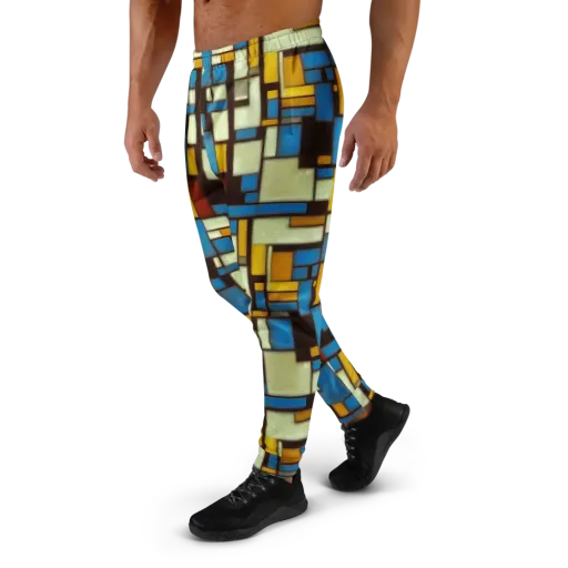 Midnight Grid on a Men's Joggers