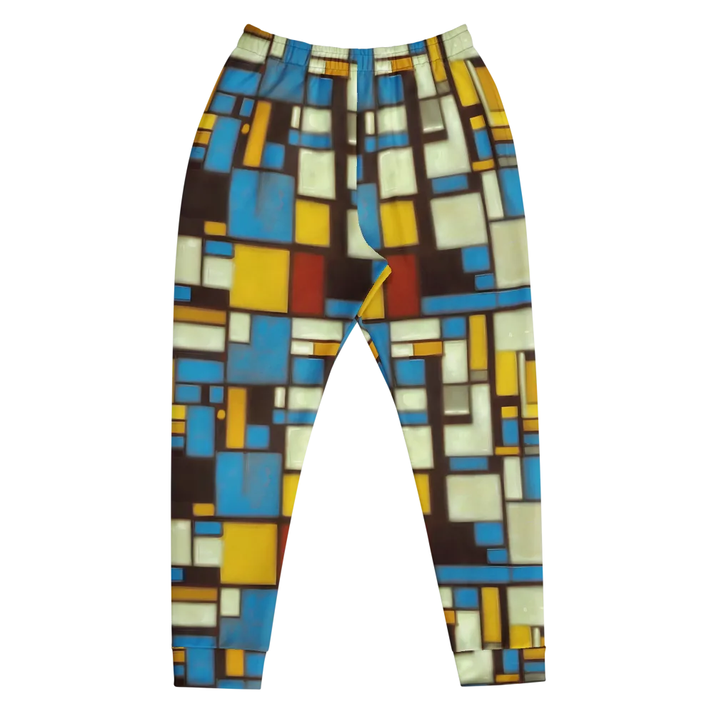 Midnight Grid on Men's Joggers — Front