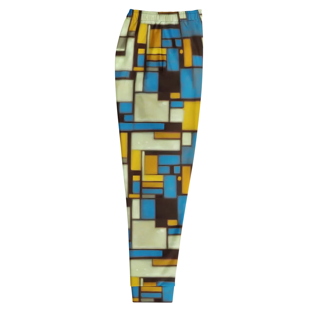 Midnight Grid on Men's Joggers — Right