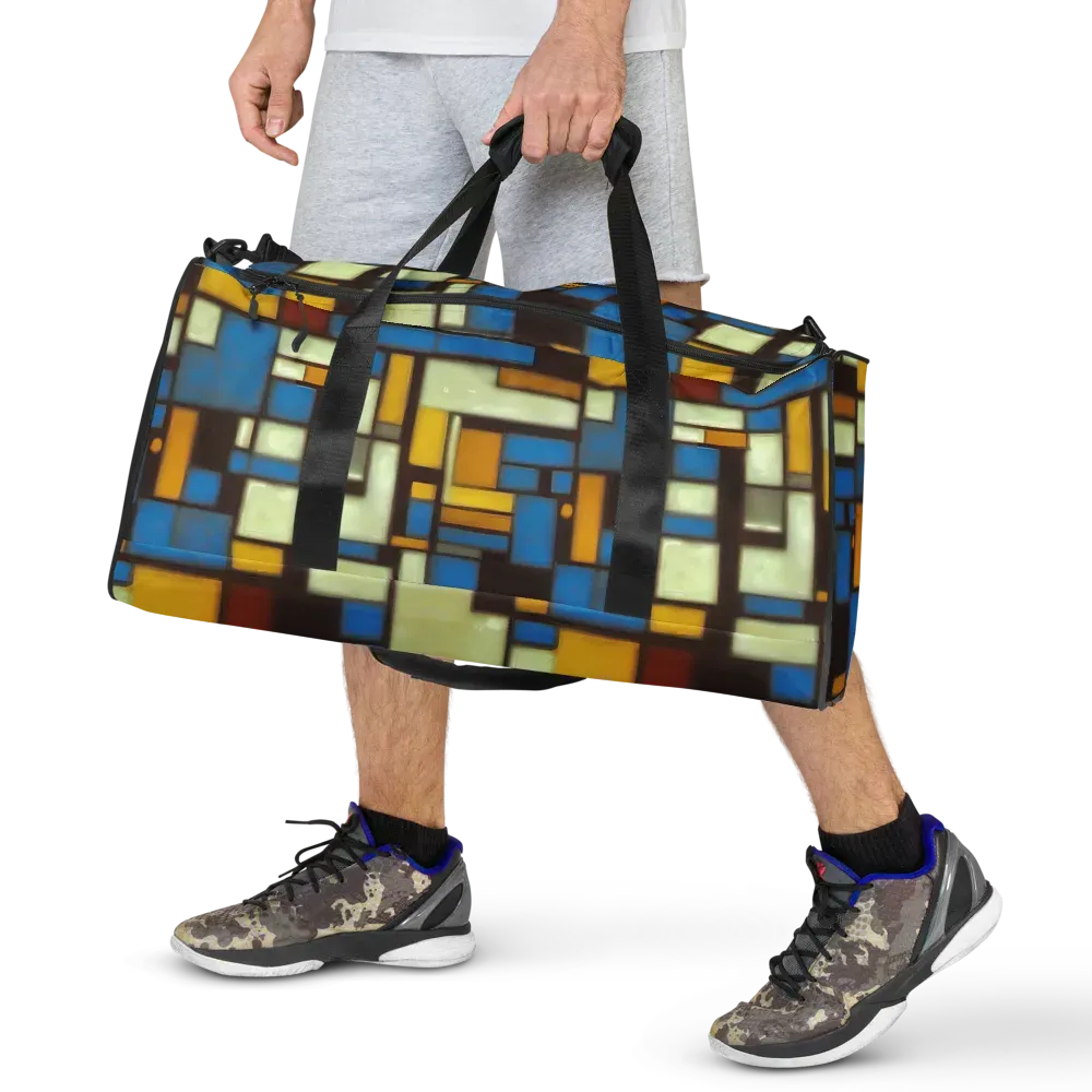 Midnight Grid on Duffle Bag — Front