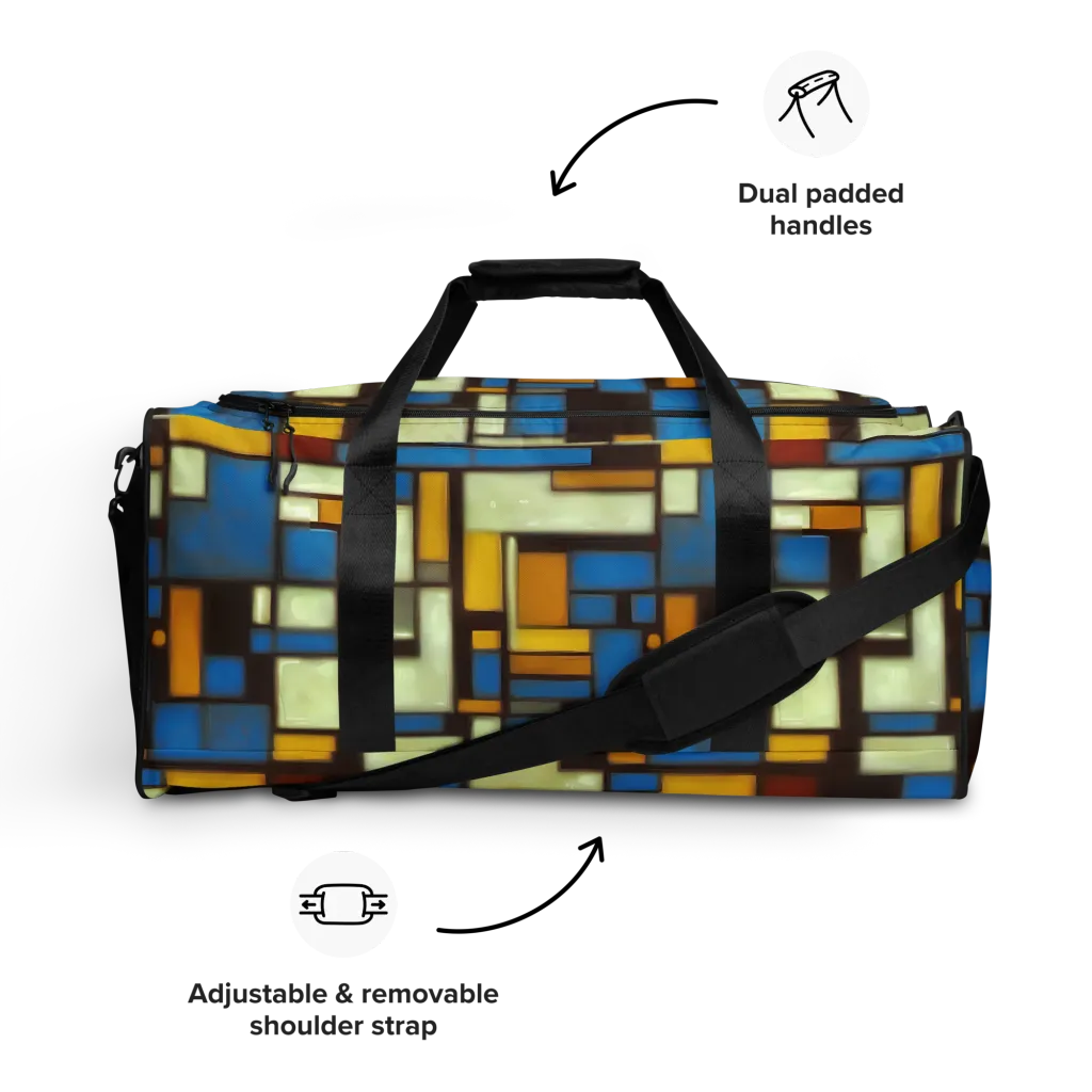Midnight Grid on Duffle Bag — Front