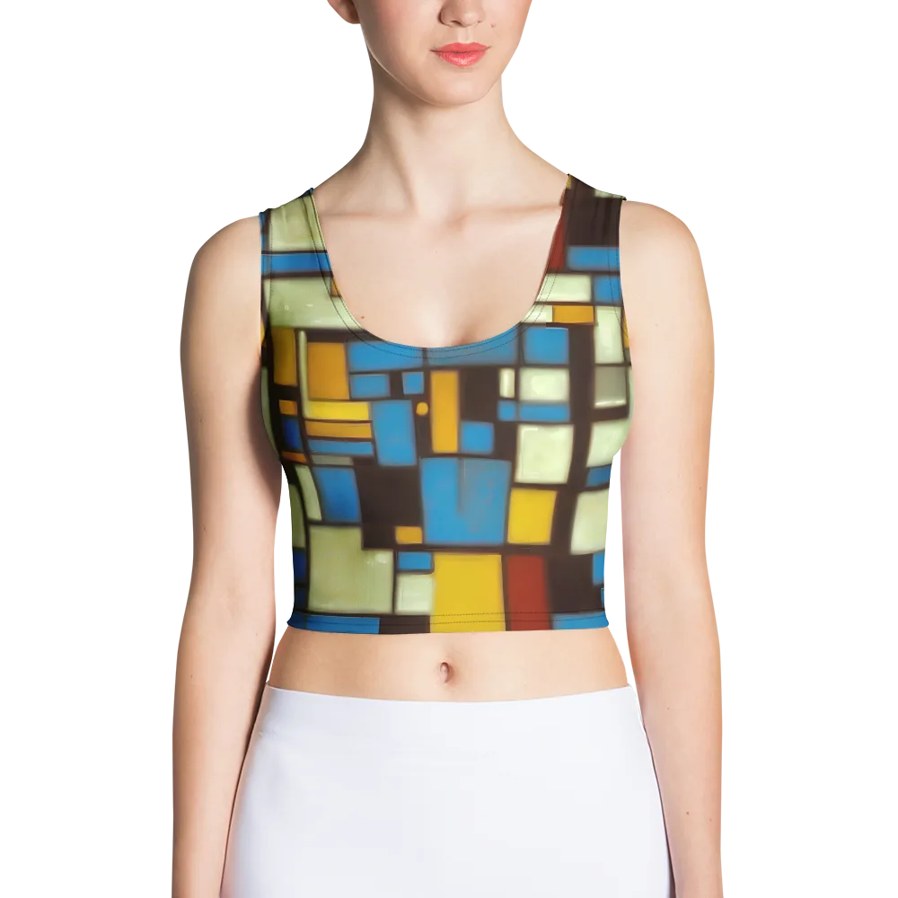 Midnight Grid on Crop Top — Front