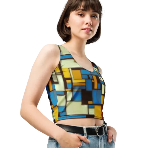 Midnight Grid on a Crop Top