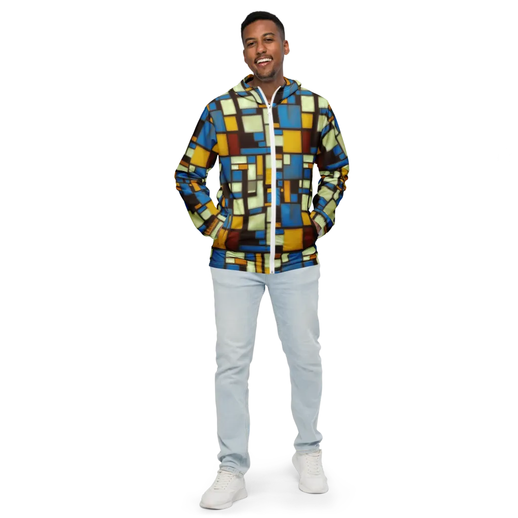Midnight Grid on Men's Windbreaker — Front