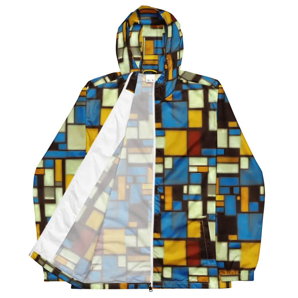 Midnight Grid on Men's Windbreaker — Front