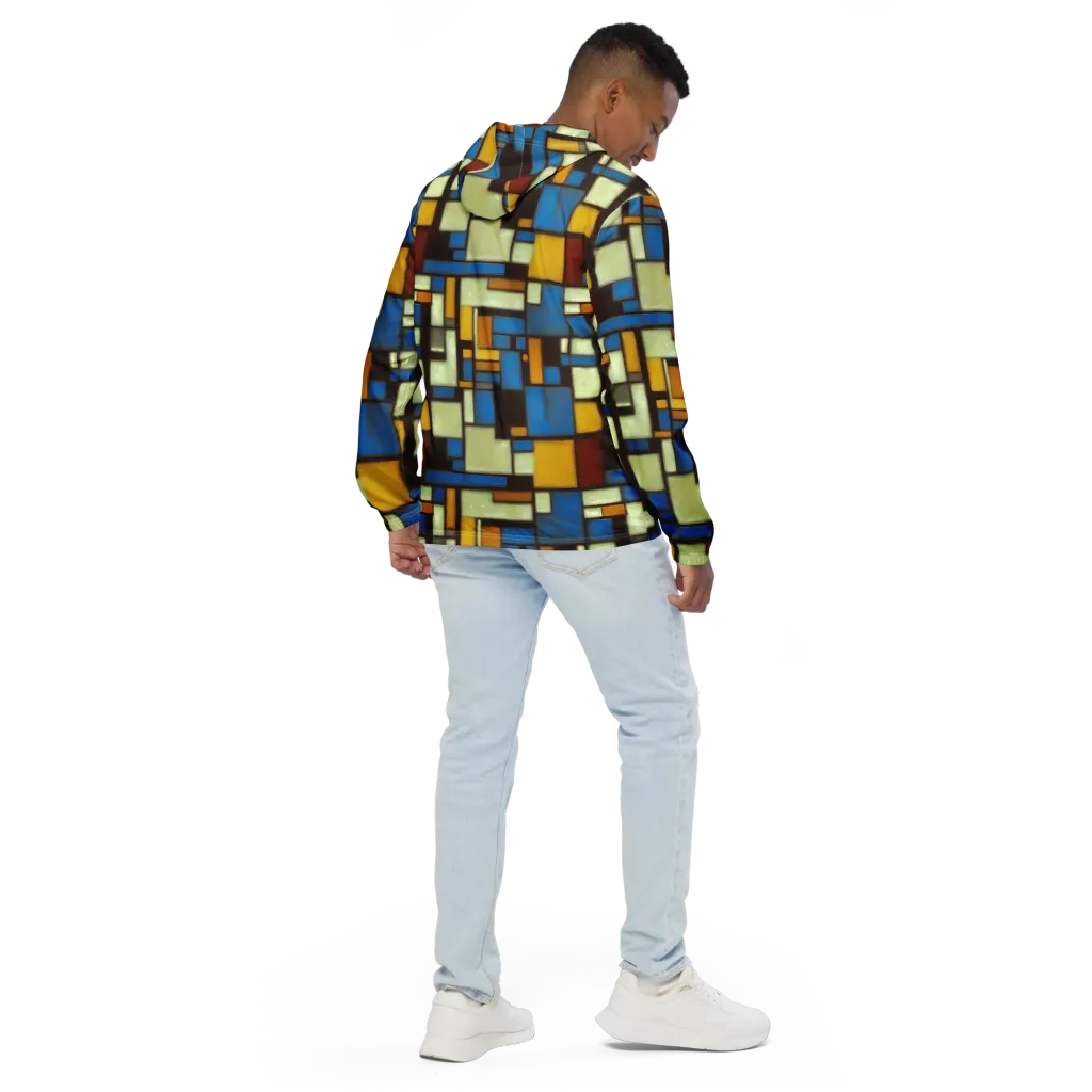 Midnight Grid on Men's Windbreaker — Back