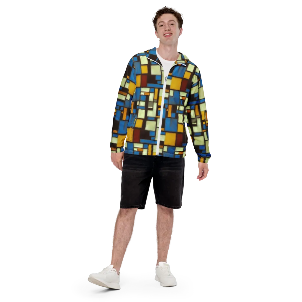 Midnight Grid on Men's Windbreaker — Front