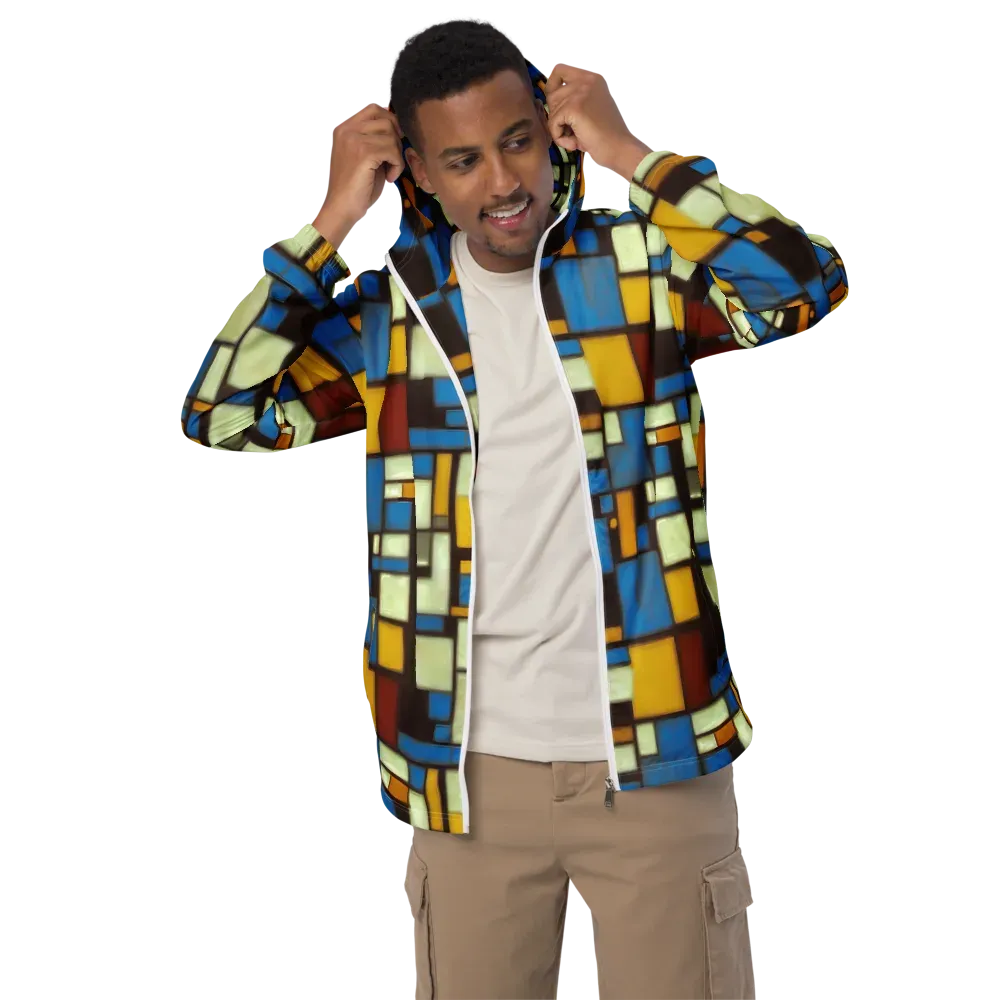 Midnight Grid on Men's Windbreaker — Front