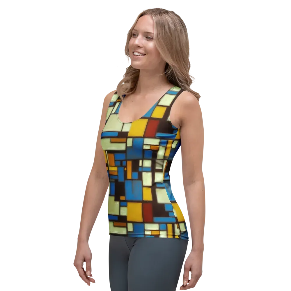 Midnight Grid on Women's Tank Top — Left Front