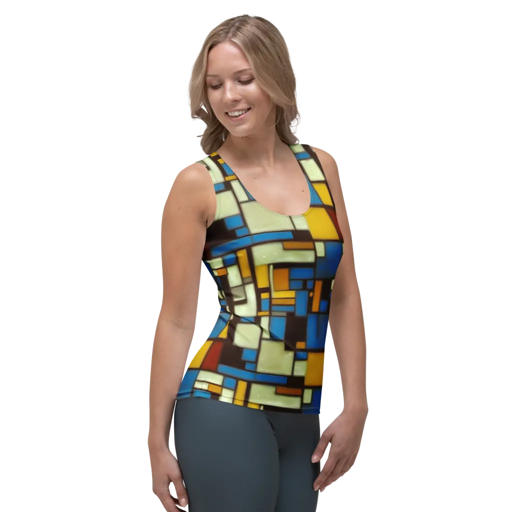 Midnight Grid on Women's Tank Top — Right Front