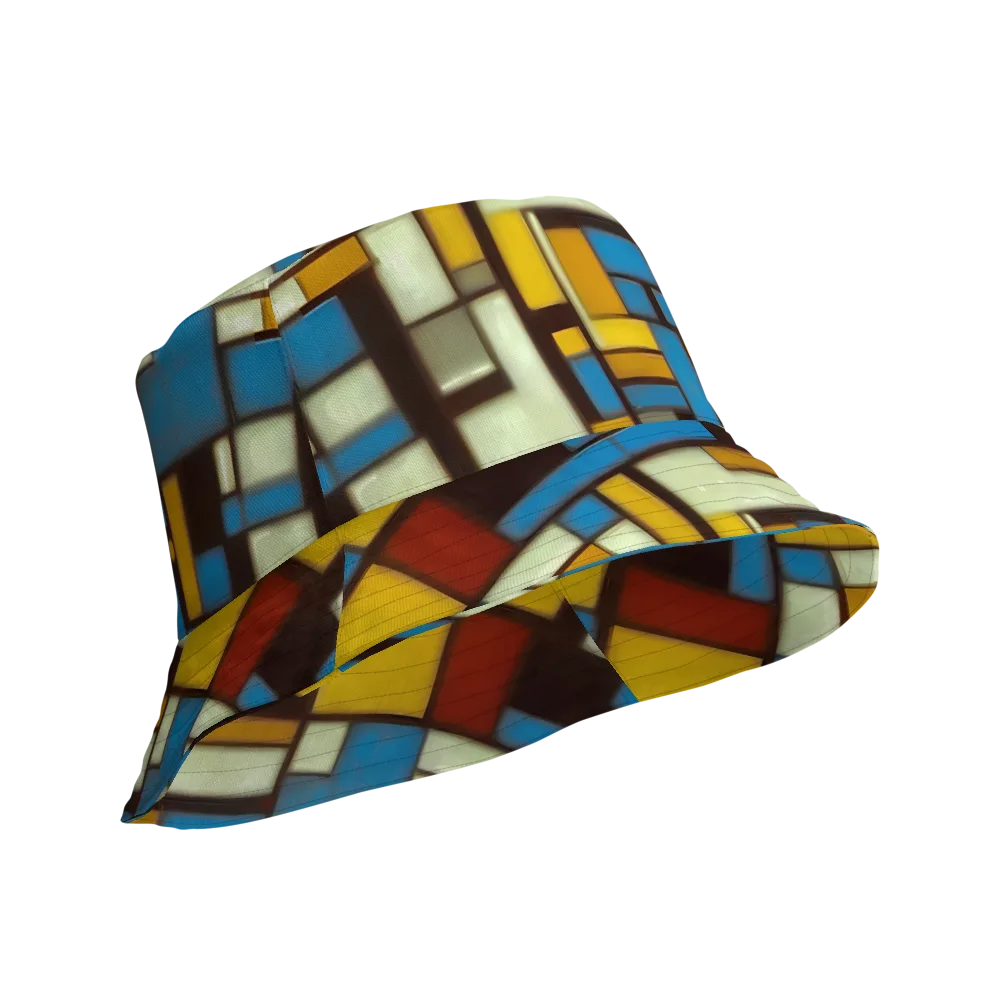Midnight Grid on Reversible Bucket Hat — Product details Outside