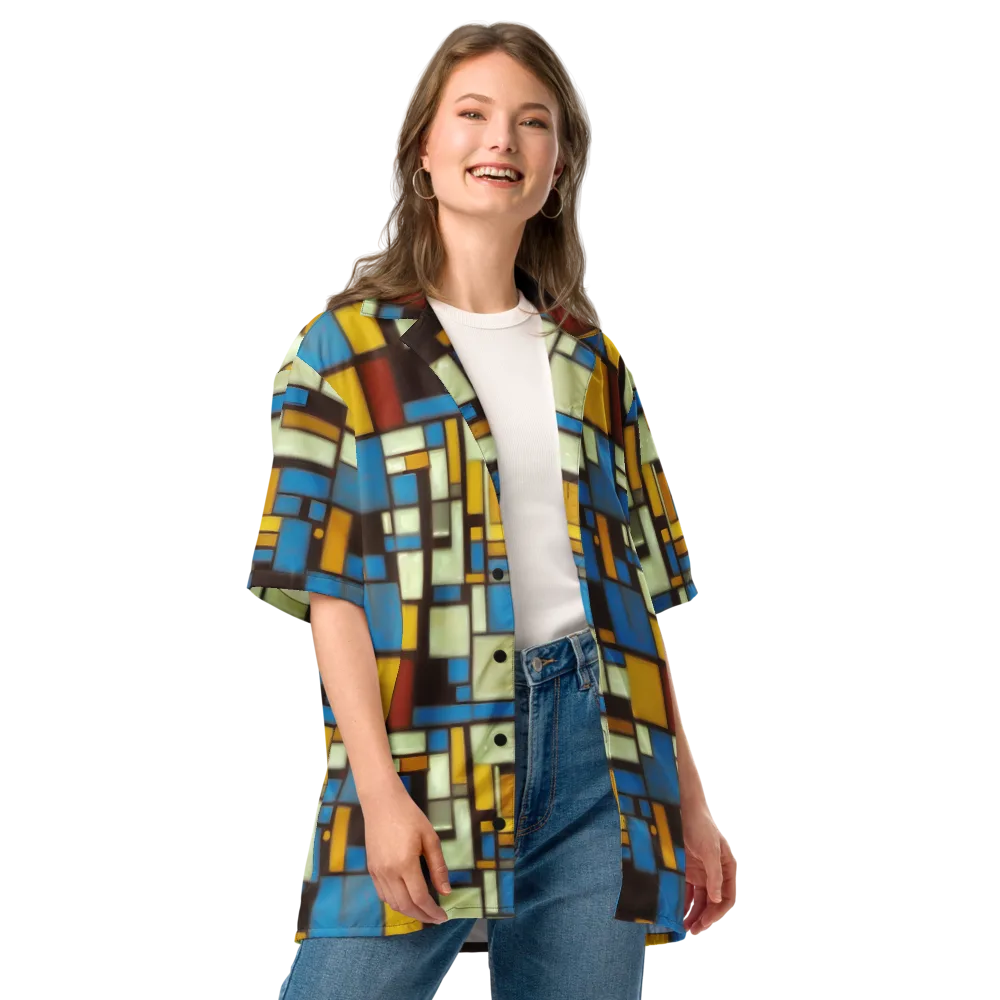 Midnight Grid on Button Shirt — Front
