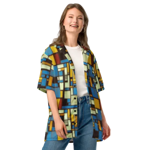 Midnight Grid on a Button Shirt