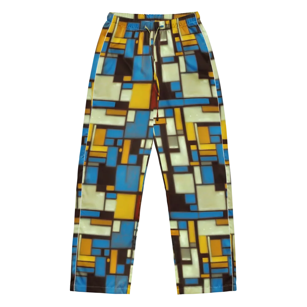 Midnight Grid on Women's Pajama Pants — Front
