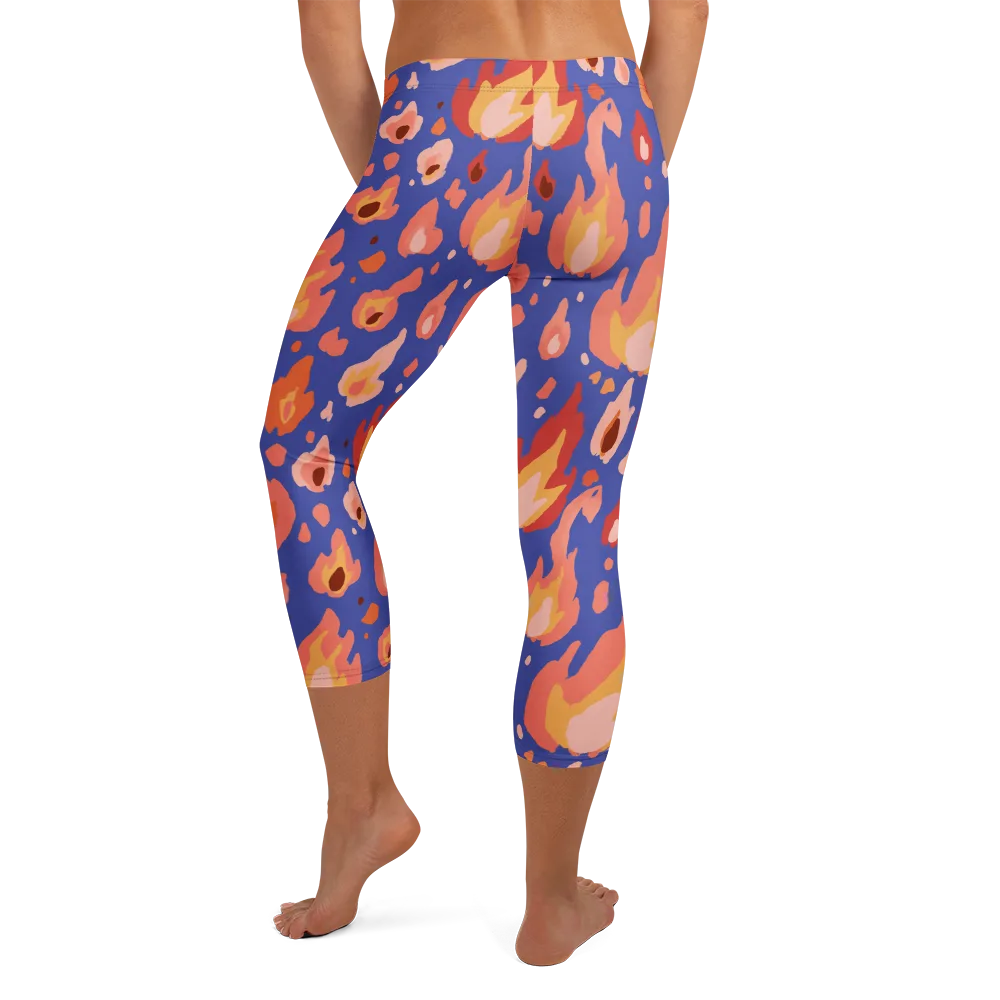 Kindled Bloom on Capri Leggings — Back