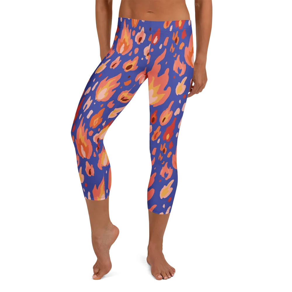 Kindled Bloom on Capri Leggings — Front