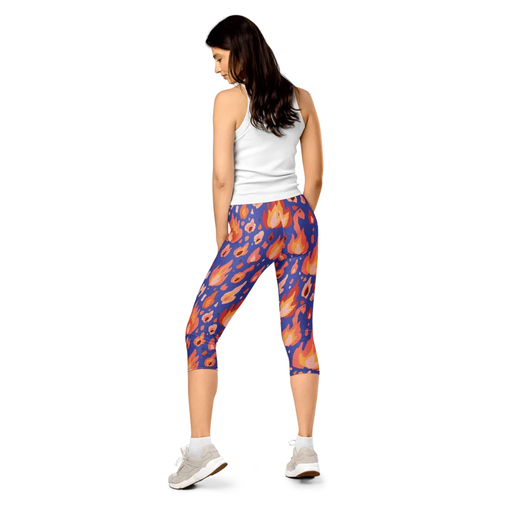 Kindled Bloom on Capri Leggings — Back