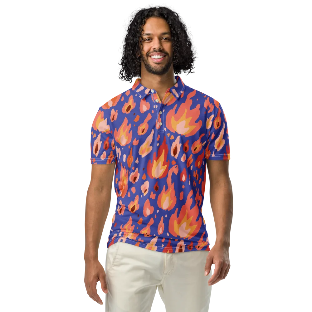 Kindled Bloom on Men's Slim Fit Polo Shirt — Front