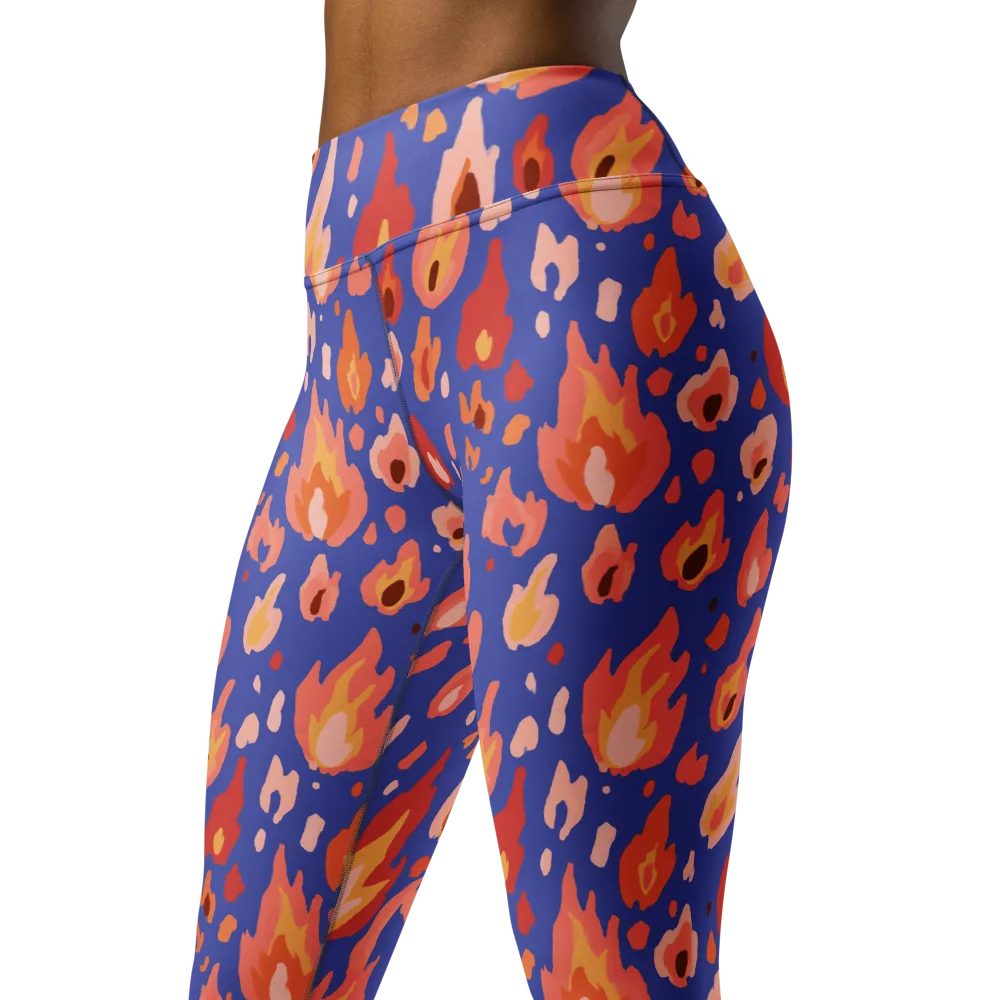 Kindled Bloom on Yoga Leggings — Left Front