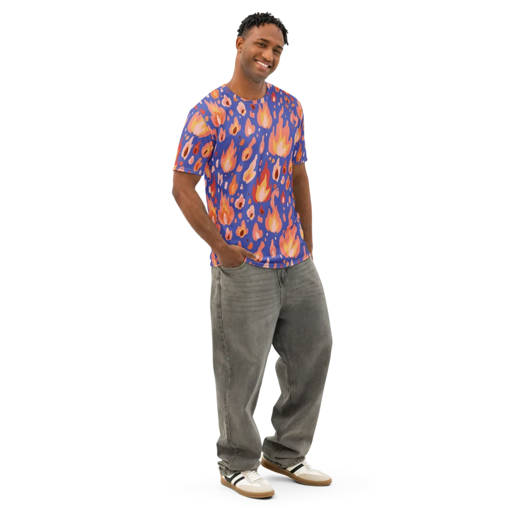 Kindled Bloom on Men's Cotton Crew Neck T-Shirt — Right Front