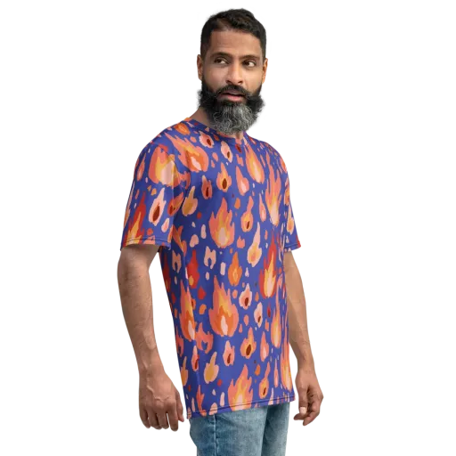 Kindled Bloom on a Men's Crew Neck T-Shirt