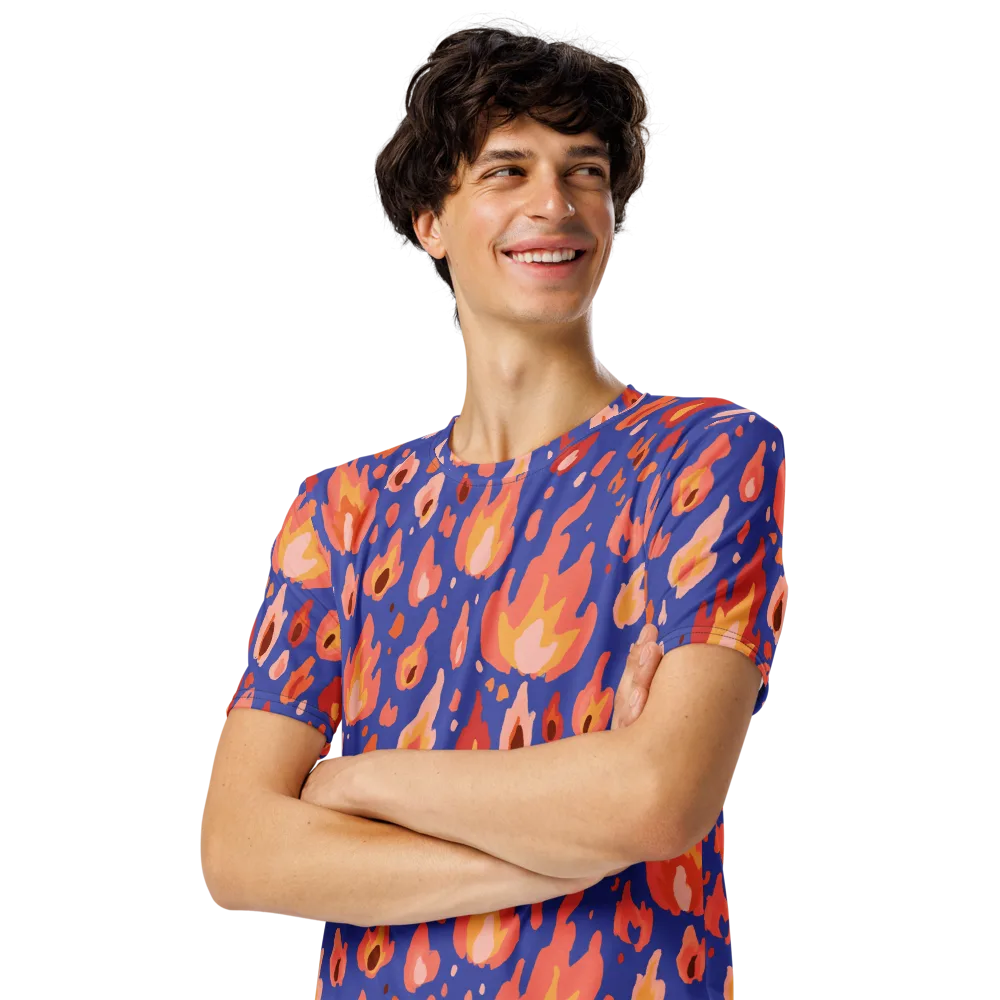 Kindled Bloom on Men's Crew Neck T-Shirt — Left Front