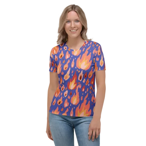 Kindled Bloom on a Women's Crew Neck T-Shirt