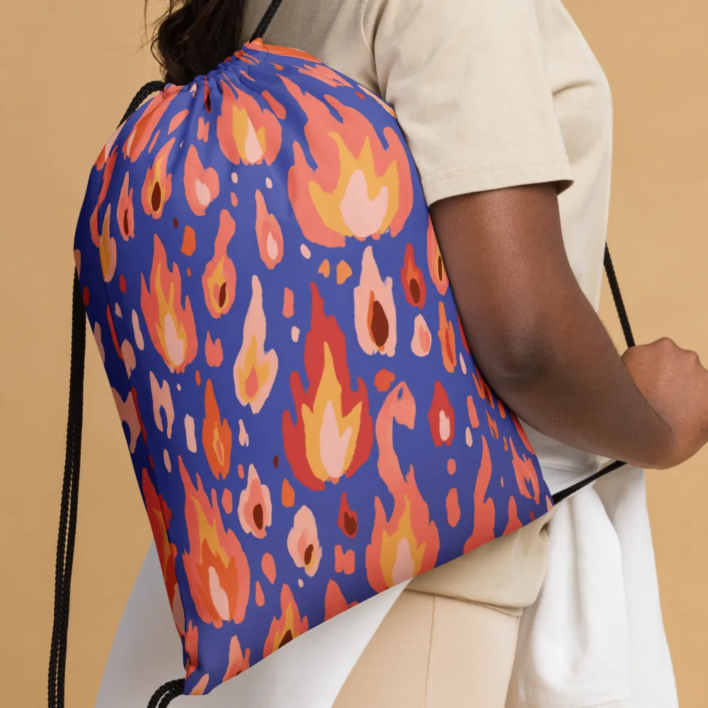 Kindled Bloom on Drawstring Bag — Front