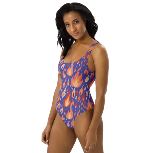 Kindled Bloom on a One-Piece Swimsuit