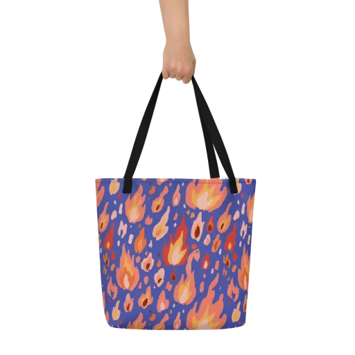 Kindled Bloom on a Large Tote Bag W/ Pocket
