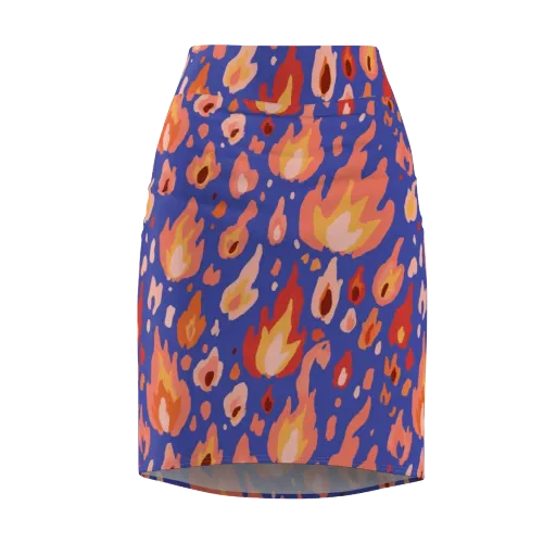 Kindled Bloom on a Pencil Skirt